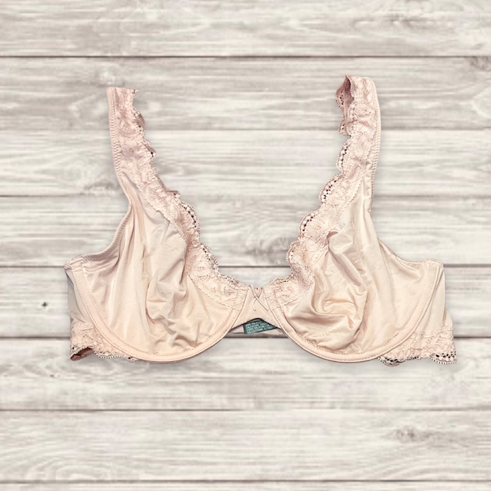 Aerie 32D Happy Unlined Bra light pink/beige